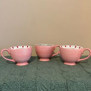 Potter’s Studio Valentines Heart Floral Mugs ❤️ 🌺 Set of 3 NEW!